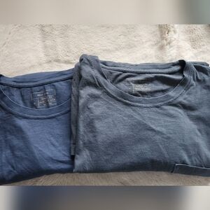 Billy Reid Men's One Pocket Long-sleeve Tee Charcoal and Navy Set Of Two